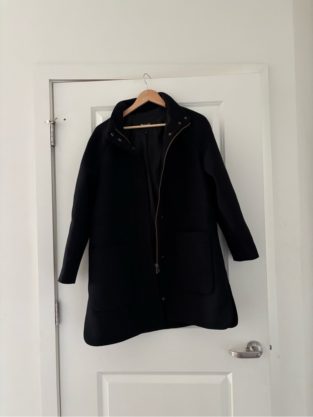 Madewell Estate Cocoon Wool Cashmere Coat Insuluxe Fabric Medium Black - Picture 7 of 12